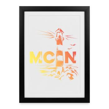 Leuchtturm Farben Ostsee Nordsee Meer See Farben - Gerahmtes Poster (27 × 37 cm) - Schwarz - Vorne