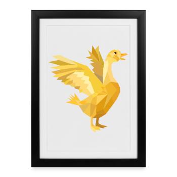 A golden goose as a rich symbol - Framed poster (27 × 37 cm) - black - Front