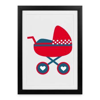 Naissance Bébé 2025 Idée Cadeau - Affiche encadrée (27 × 37 cm) - noir - Devant