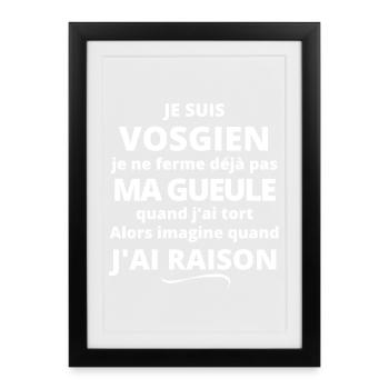 Vosges, Vosgien, je suis Vosgien - Affiche encadrée (27 × 37 cm) - noir - Devant