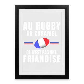 rugby, fan de rugby, rugby sport, rugby humour - Affiche encadrée (27 × 37 cm) - noir - Devant
