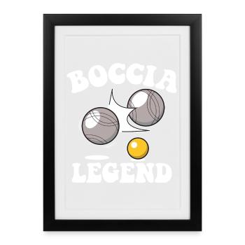 Boccia player Boccia ball and accessories Boccia - Framed poster (27 × 37 cm) - black - Front