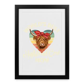 Vache bovine écossaise des Highlands - Affiche encadrée (27 × 37 cm) - noir - Devant