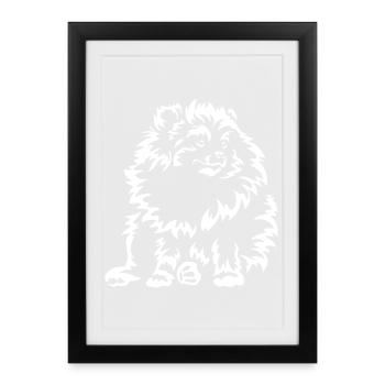 Spitz nain « Édition Noire » - Affiche encadrée (27 × 37 cm) - noir - Devant