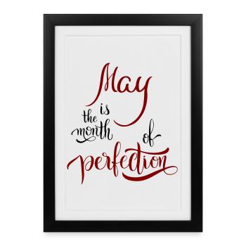 Mai, Mois, Printemps - Affiche encadrée (27 × 37 cm) - noir - Devant