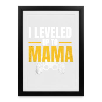 Gamer Mom LevelUp Design - Framed poster (27 × 37 cm) - black - Front