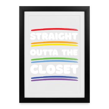 Pride Month – Straight Outta The Closet - Framed poster (27 × 37 cm) - black - Front