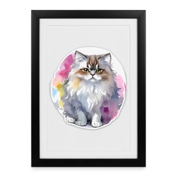 Persian cat - Framed poster (27 × 37 cm) - black - Front
