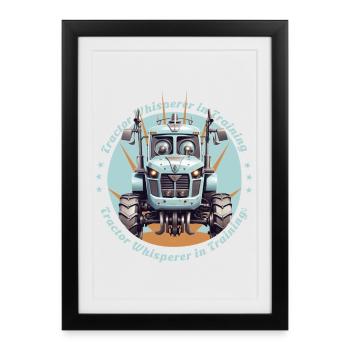 Tractor whisperer in training - Framed poster (27 × 37 cm) - black - Front
