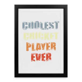 Joueur de cricket le plus cool - Affiche encadrée (27 × 37 cm) - noir - Devant