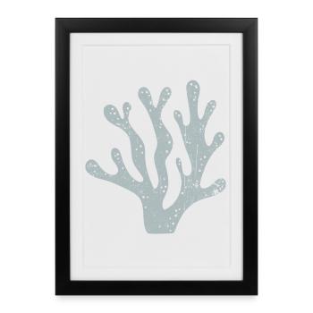 Azure Coral Silhouette - Framed poster (27 × 37 cm) - black - Front