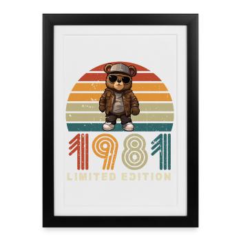 Limited Edition 1981 Year of Construction Birthday Vintage - Framed poster (27 × 37 cm) - black - Front