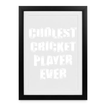 Le joueur de cricket le plus cool de tous les temps - Affiche encadrée (27 × 37 cm) - noir - Devant