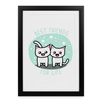 Best friends for life - Gerahmtes Poster (27 × 37 cm) - Schwarz - Vorne