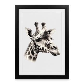 Giraffe - Framed poster (27 × 37 cm) - black - Front