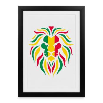 Reggae Lion - Affiche encadrée (27 × 37 cm) - noir - Devant