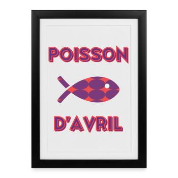 FISH. SARDINE. APRIL FOOL - Framed poster (27 × 37 cm) - black - Front