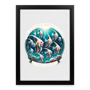 Aquarium Addiction, Aquarium Love, Angelfish - Framed poster (27 × 37 cm) - black - Front