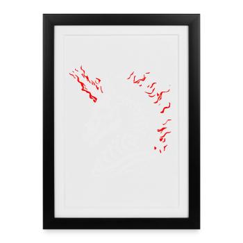 Squelette enflammé - Affiche encadrée (27 × 37 cm) - noir - Devant