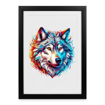 Wolf - Framed poster (27 × 37 cm) - black - Front