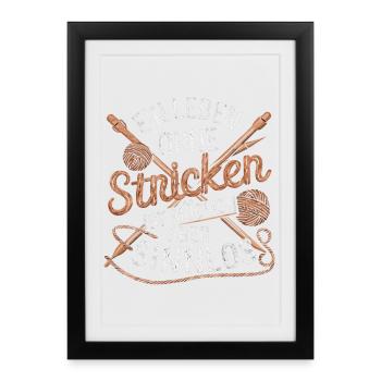 A life without knitting is possible but pointless - Framed poster (27 × 37 cm) - black - Front