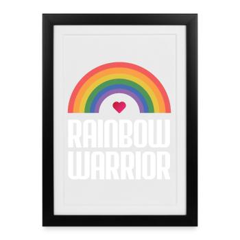 Mois de la fierté LGBTQ - Rainbow Warrior - Affiche encadrée (27 × 37 cm) - noir - Devant