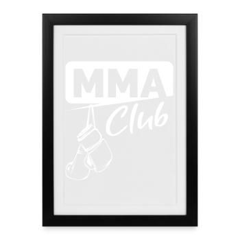 MMA Club Kampfsport Gym Dojo FIghter Logo icon - Gerahmtes Poster (27 × 37 cm) - Schwarz - Vorne