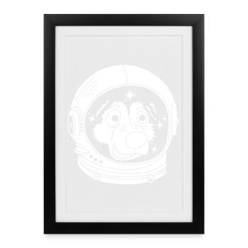 Astronaut Dog - Framed poster (27 × 37 cm) - black - Front