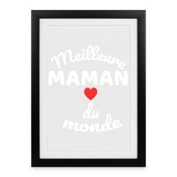 Herzmutter der Welt in weißer Schrift - Gerahmtes Poster (27 × 37 cm) - Schwarz - Vorne