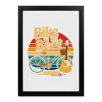 Bike to the Beat - Framed poster (27 × 37 cm) - black - Front