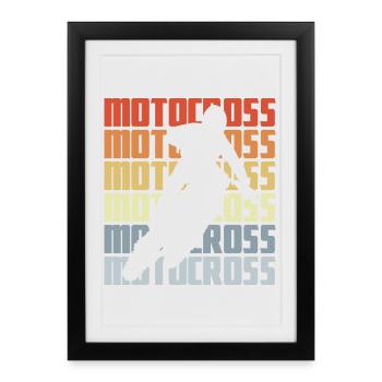 Motocross Vintage Look - Framed poster (27 × 37 cm) - black - Front