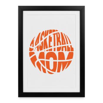 maman basketteuse - Affiche encadrée (27 × 37 cm) - noir - Devant
