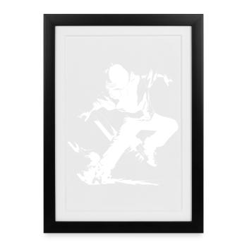 Breakdance Garçon - Affiche encadrée (27 × 37 cm) - noir - Devant