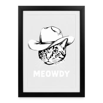Miaou Chat - Affiche encadrée (27 × 37 cm) - noir - Devant
