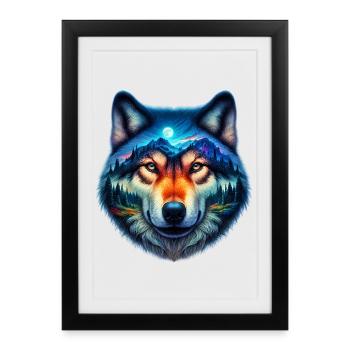 Wolf - Framed poster (27 × 37 cm) - black - Front