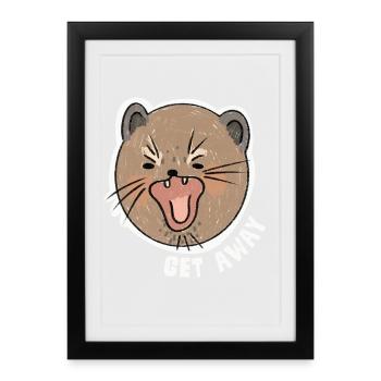 Get Away – Funny, annoyed animal motif - Framed poster (27 × 37 cm) - black - Front