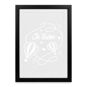 Je t'aime - Affiche encadrée (27 × 37 cm) - noir - Devant