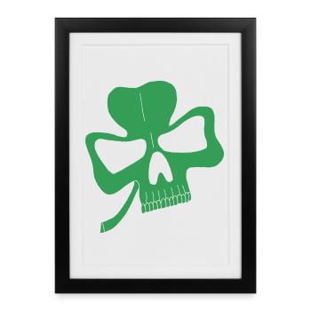 Crâne de trèfle - Affiche encadrée (27 × 37 cm) - noir - Devant