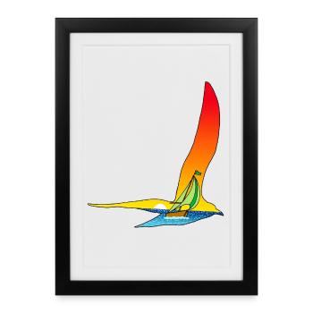 Le voyage de l'oiseau et du bateau - Affiche encadrée (27 × 37 cm) - noir - Devant