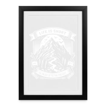 Life is short, so enjoy it to the fullest - Framed poster (27 × 37 cm) - black - Front