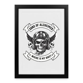 Fils d’Alzheimer | Où est mon vélo ? - Affiche encadrée (27 × 37 cm) - noir - Devant