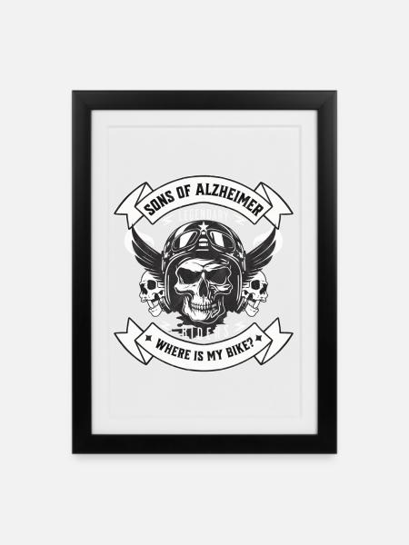 Fils d’Alzheimer | Où est mon vélo ? - Affiche encadrée (27 × 37 cm) - noir