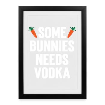 Humor Bunnies Vodka - Framed poster (27 × 37 cm) - black - Front