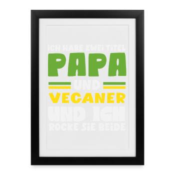 Attention Je suis végétalien Drôle Cadeau végétalien - Affiche encadrée (27 × 37 cm) - noir - Devant