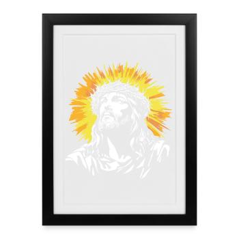 Holy Jesus Christ motif - Framed poster (27 × 37 cm) - black - Front