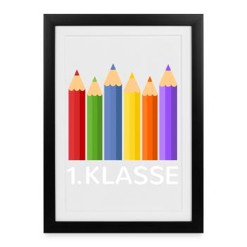 Back to school First graders First graders Back to school - Framed poster (27 × 37 cm) - black - Front