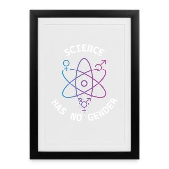 Science has no gender for women and men - Framed poster (27 × 37 cm) - black - Front
