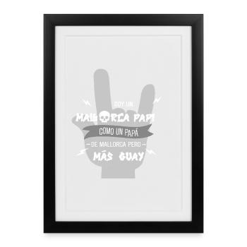 Motif humoristique de Majorque Papa - Affiche encadrée (27 × 37 cm) - noir - Devant