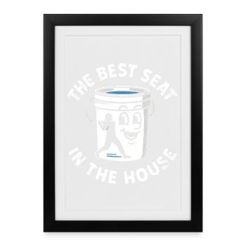 Le meilleur siège de la maison Bucket Dad Baseball Dad - Affiche encadrée (27 × 37 cm) - noir - Devant