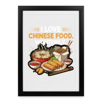 Chinese Food Lover's Delight Design - Framed poster (27 × 37 cm) - black - Front